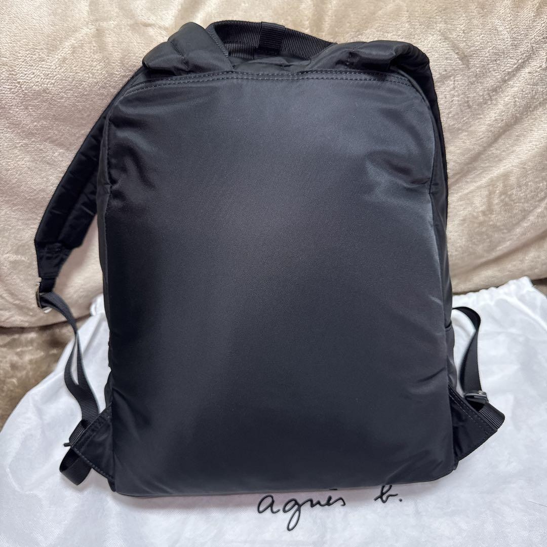 agnes b nylon backpack A4 compatible double zippe… - image 7