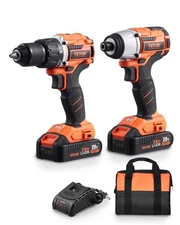 VEVOR Tool Combo Kit Max 20V Cordless 2-Tool Power Combo Kit with 2A BatteriesVE