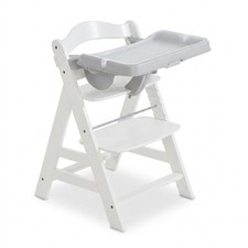 hauck Alpha Adjustable Booster High Chair and High Chair Tray Table, Grey