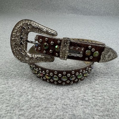BHW Brown Leather Western Belt Womens Large Studded  display picture 1