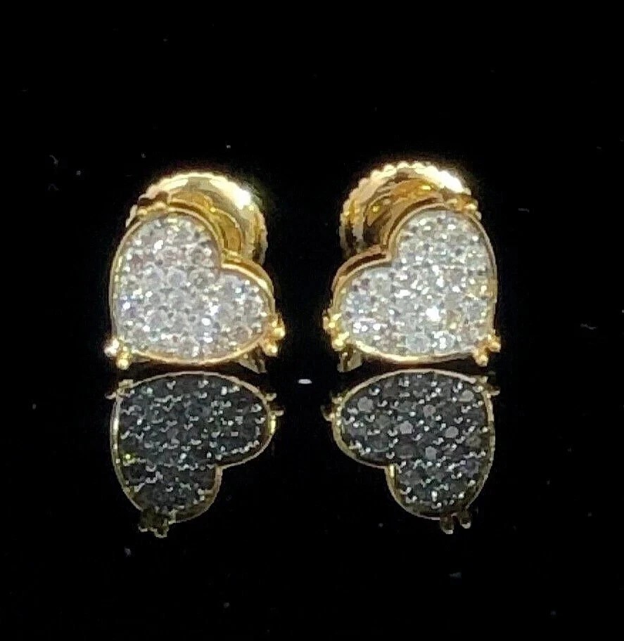2Ct Round Cut Simulated Diamond Cluster Stud Earrings In 14k Yellow Gold Plated