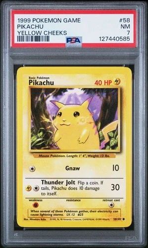 Pikachu 1999 Pokemon Game #58 Yellow Cheeks PSA 7 NEW SLAB