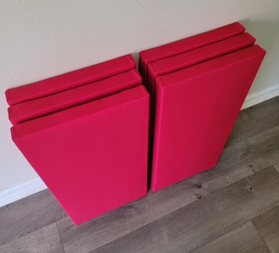 6 Red Sound Absorbing Acoustic Wall Panels SET of 6