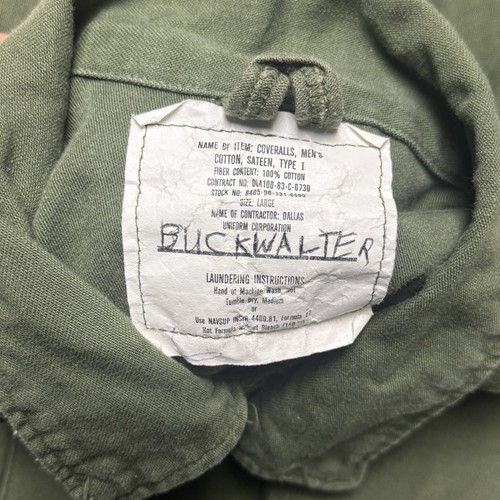 Vintage US Army Coveralls Sateen Type 1 Size Small 1983 Green - Picture 6 of 6