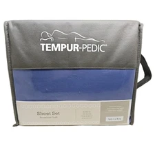 Tempur-Pedic Dream Fit Sheet Set Split California King New Blue Premium Soft
