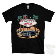 SEMLEY LAS VEGAS SIGN PARODY FUNNY T-SHIRT dorset shaftesbury england