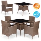 Garden furniture set in technorattan 4 chairs + table MultiGarden