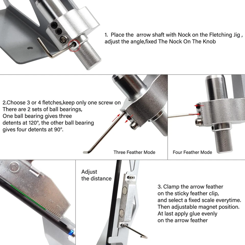 SOPOGER Archery Fletching Tools Jig - Adjustable Arrow Fletchings Jig Kit Straig - Image 2 of 4