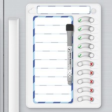 Kids Dry Erase Chore Chart - ADHD Task Board with 10 Sliders Magnetic Marker