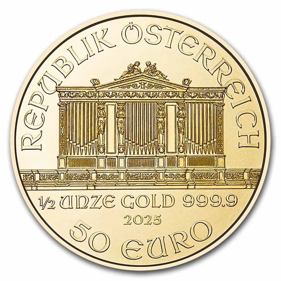 2025 Austria 1/2 oz Gold Philharmonic BU - Image 2 of 2
