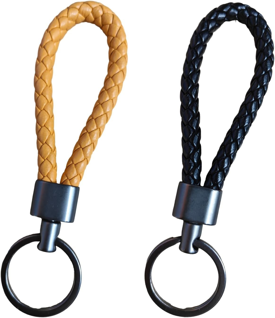 2Piezas Llavero de Trenzado Llavero de Cuerda de Cuero Llaveros de Cuero Trenzad