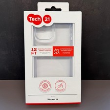 Image of Original Tech21 EVO CLEAR Case Cover for Apple iPhone 14 in Retail Packaging