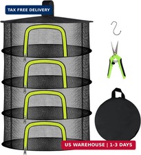 4 Layer Herb Drying Rack, Hanging Mesh Net, Foldable Plant Drying Rack With U-Sh