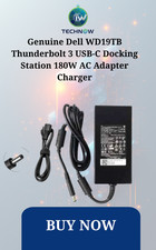 Genuine Dell WD19TB Thunderbolt 3 USB-C Docking Station 180W AC Adapter Charger