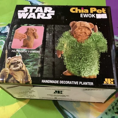 Star Wars Ewok Chia Pet Decorative Pottery Planter -Brand New