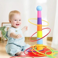 Kids Ring Toss Game Stacking Circle Toy Indoor Outdoor Parent Child Game