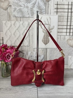 b makowsky Handtasche echt rot Leder Umhängetasche