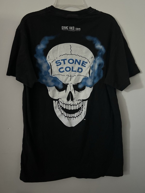 Vintage Stone Cold Steve Austin Shirt What ? Skull WWF 2002 Medium OFFICIAL