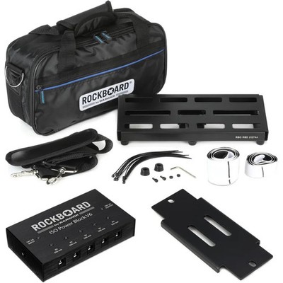 RockBoard by Warwick Duo 2.0 Pedalboard with Gig Bag and 6-outlet Multi-power