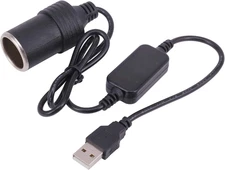 1M/3Ft 5V USB to 12V Car Cigarette Lighter Socket Female Converter Adapter Cord