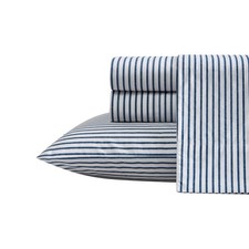 Nautica Michael Plaid Grey Queen Cooling Cotton Percale Bed Sheet Set