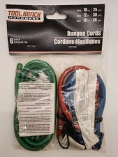  Bungee Cords 6 Pc Strap Heavy Duty Tool Bench Hardw Bungie Elastic Tie Down Set