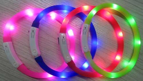 DOT RECHARGEABLE DOTTED LED PET GLOW COLLAR adjustable flash light-up FOR dog - Picture 8 of 65