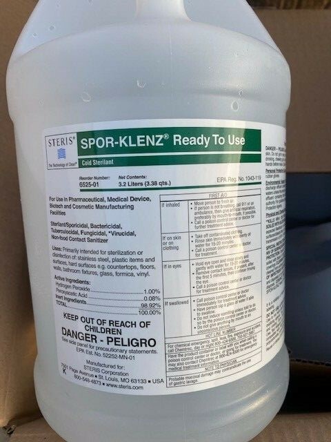 Case of 4) Steris 6525-01 Spor-Klenz Ready-to-Use Cold Sterilant