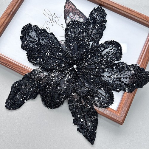 Multi Layer Sequin Large Floral Patches Applique With Beaded DIY Clothes Garment - Picture 21 of 29