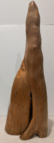 Hand Carved from Drift Wood Old Man Wood Spirit Face With Hat 23" Tall - Picture 4 of 6