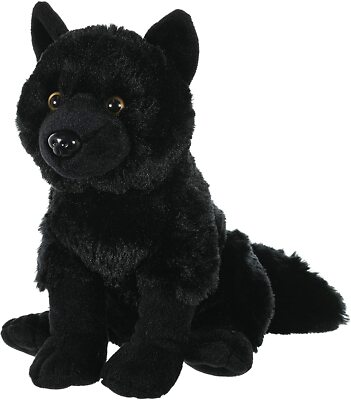 Wild Republic 12'' Black Wolf Plush Stuffed Animal Toy Canis lycaon