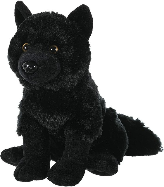 Black Wolf Stuffed Animal Plush Dog 