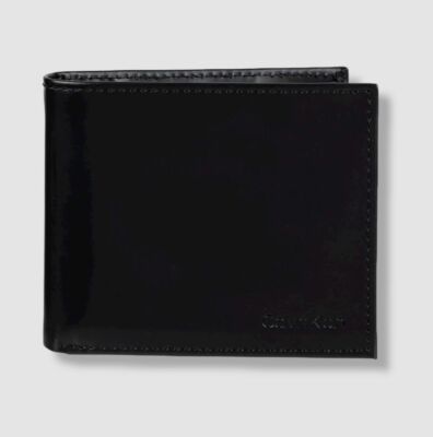 ★ ★ Men's CK Leather Coin Pocket Billfold 4D102 $54 Calvin Klein Men's Black Leather Bifold Coin Pocket ID