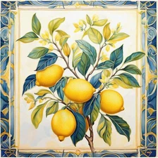 Tile Mural Lemon Tree Branch Kitchen Bathroom Wall Art Backsplash Marble Ceramic