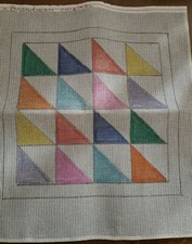 Brandman Original NEEDLEPOINT CANVAS geometric triangles 13.5x13.5