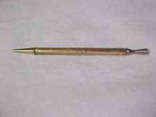 Vintage 50s Max Factor Hollywood Frosted Gold Eye Liner Pencil, Brown, Empty