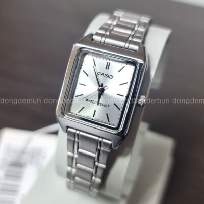 LTP-V007D-7E Casio Women Analog metal Watch silver Dial Original New