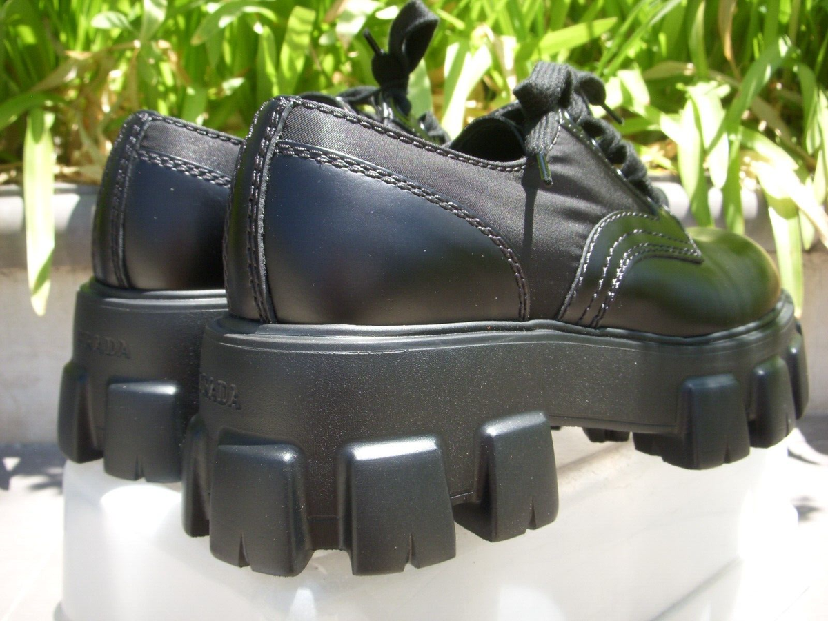 Prada Monolith Brushed Rois Leather/ReNylon Derbys Men's UK5 Prada Monolith Brushed Rois Leather/ReNylon Derbys Men's UK5