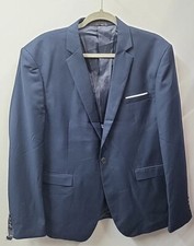 Allthemen Mens Navy Blue One Button Suit Jacket Blazer Size XL