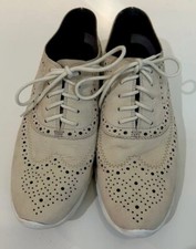 Cole Haan Women's Wingtip Zerogrand Sneakers Comfort Oxford Shoe Beige 10.5