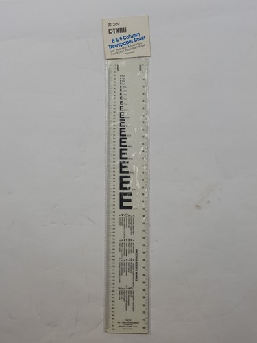 C-Thru N-269 - 6 & 9 Spalten Zeitungslineal Zoll Pica Achat & Punktwaage - Bild 2 von 12