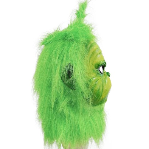 Horror Halloween Xmas der Grinch Latex Maske mit Mütze,Golve,Cosplay Kostüm Suit - Bild 17 von 19