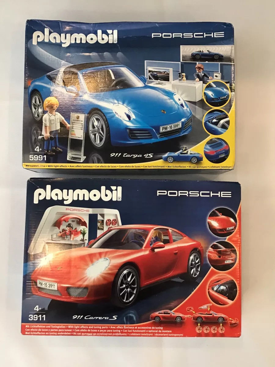 Playmobil Porsche toy set: 1x Red 911 Carrera S / 1x Blue 911 Targa 4S Age  4+