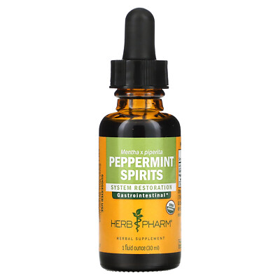 Herb Pharm Peppermint Spirits 1 fl oz 30 ml Gluten-Free, Organic