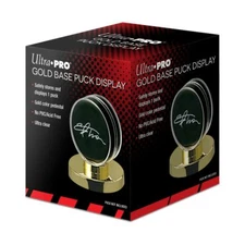 Ultra Pro Gold Base Puck Holder - Protective Display Case with Gold Pedestal