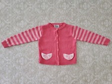 Lilly Pulitzer 4 Girl Pink Striped Citrus Lemon Grapefruit Cardigan Sweater