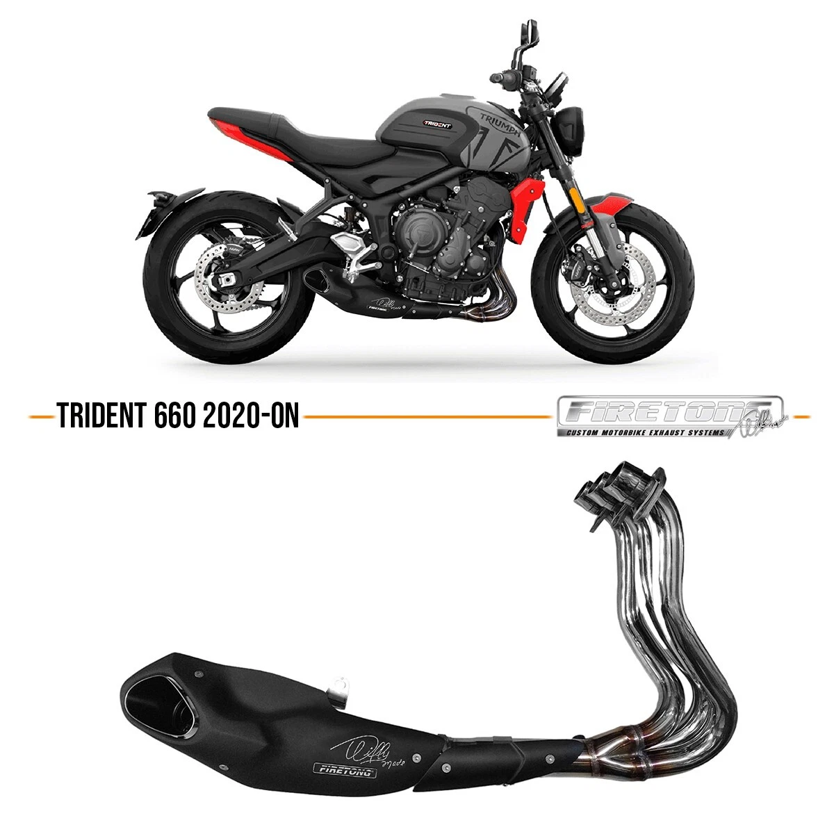 Triumph Trident 660 2020 2023 Full Exhaust System Muffler Header