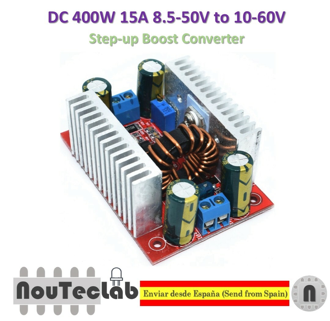 DC 400W 15A Step-up Boost Converter Power Supply 8.5-50V to 10-60V LED Driver