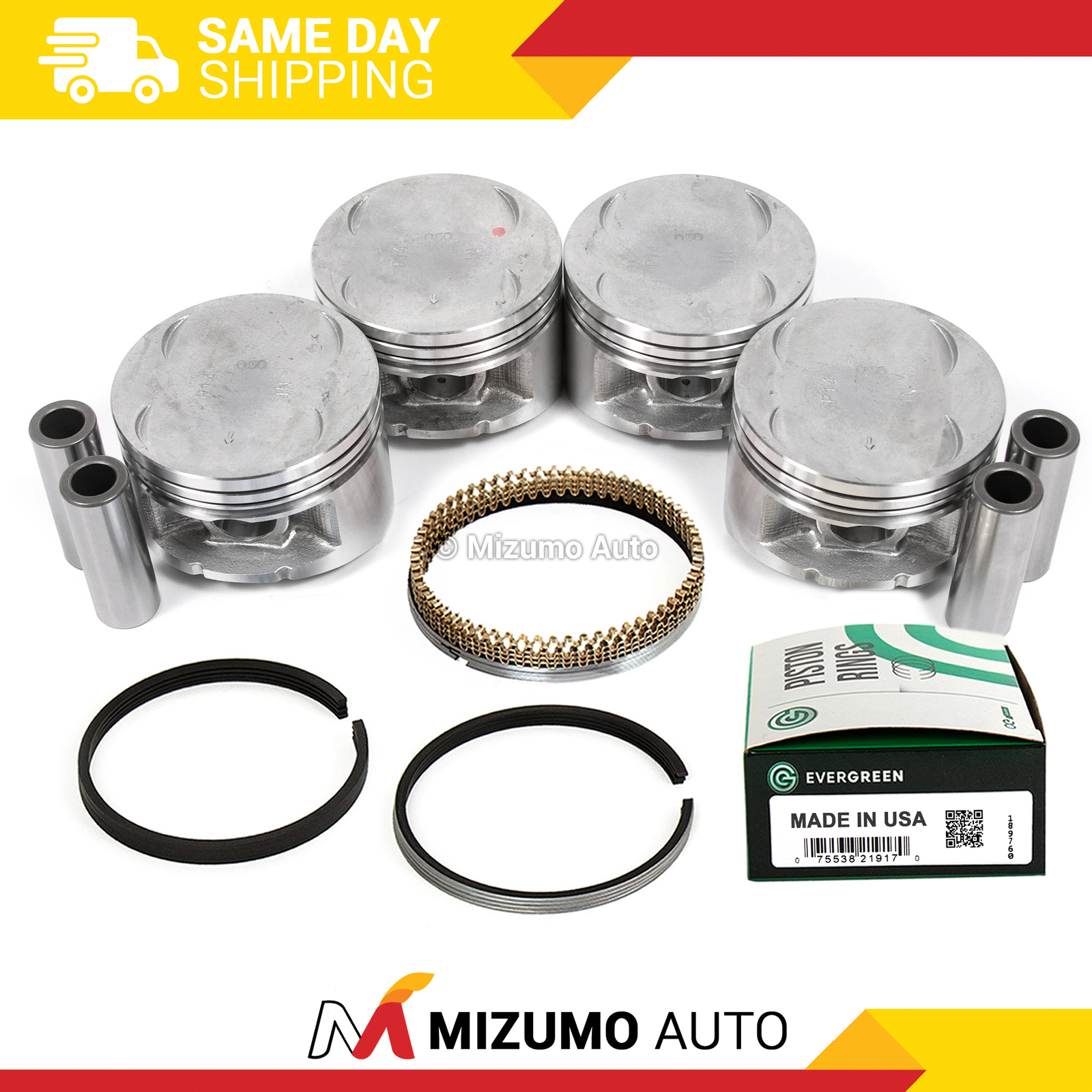 Pistons w/ Rings fit 9296 2.3L Honda Prelude DOHC with Ring H23A1 eBay