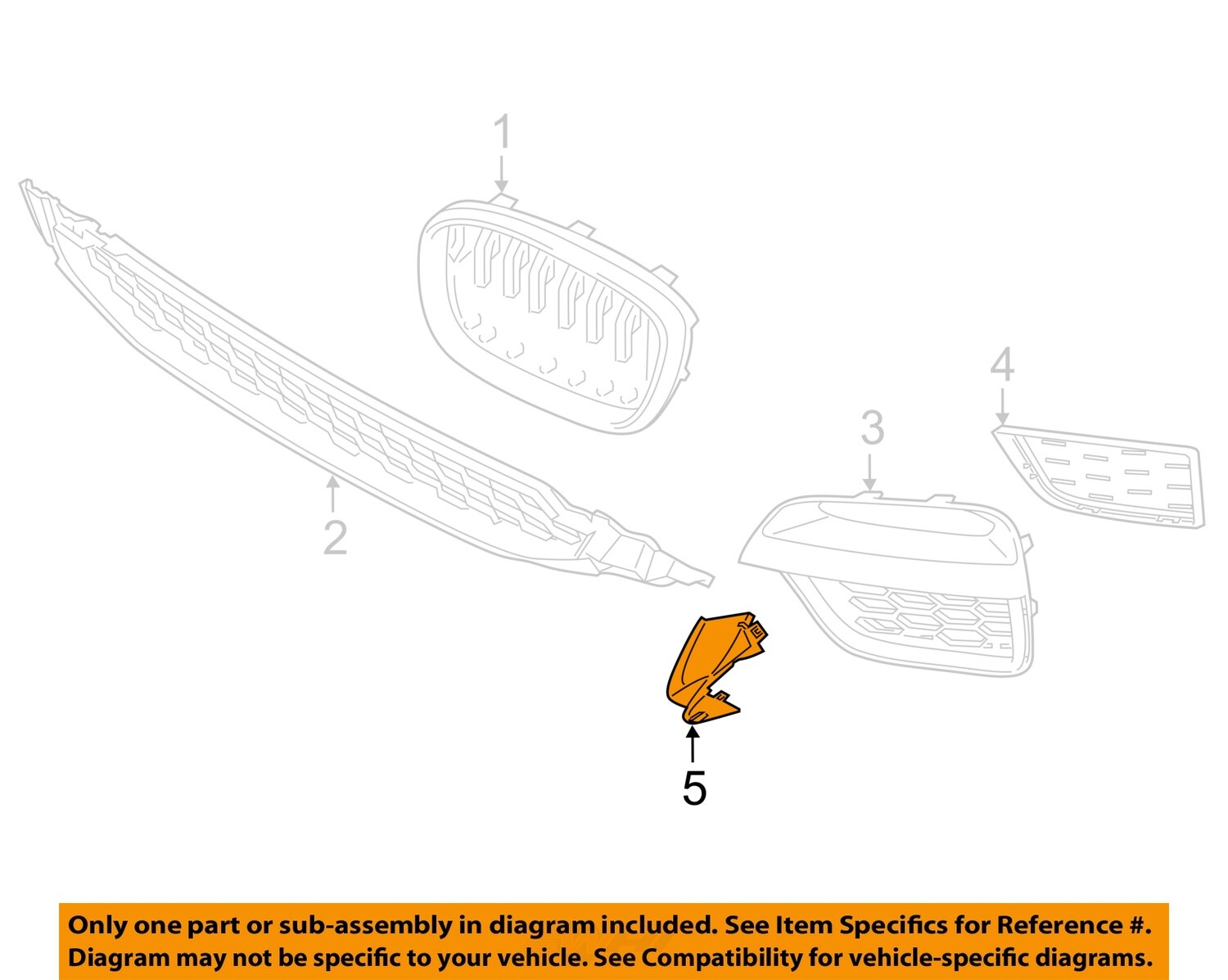 BMW OEM 18-21 X3 Front Bumper Grille Grille Components-Center Filler 51118070394